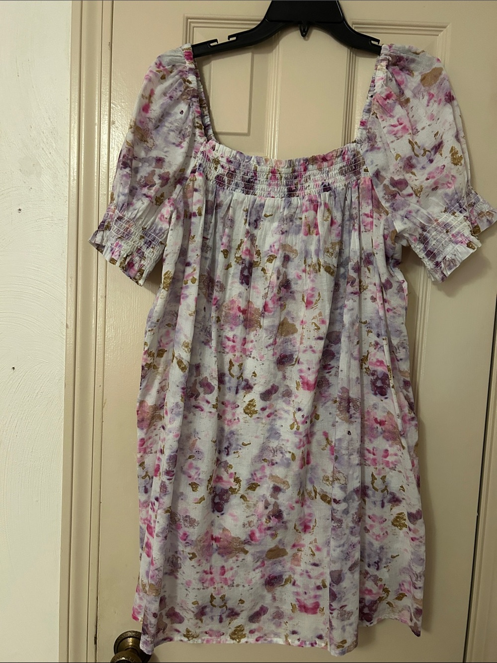 J. Crew  Flora Obscura Smocked Neck Puff Sleeve Dress — floral